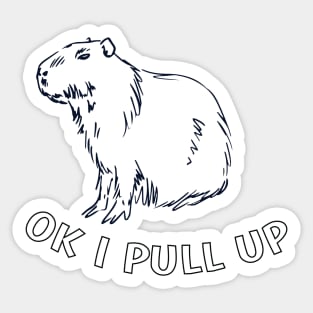 Ok I Pull Up Capybara Sticker